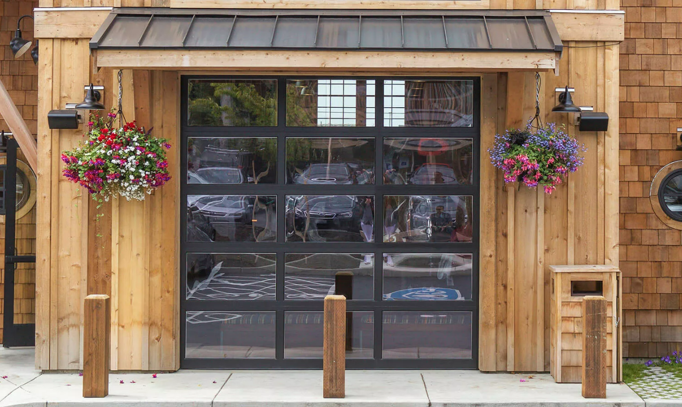 Customs garage door installation by Bee Ridge Garage Door Repair, showcasing a modern design with durable materials for enhanced style and functionality